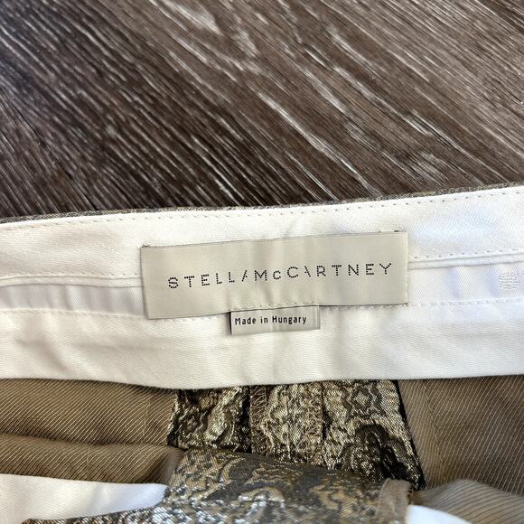 Stella McCartney Gold Metallic Jacquard Brocade Trousers Small High Rise Pants - Picture 5 of 16